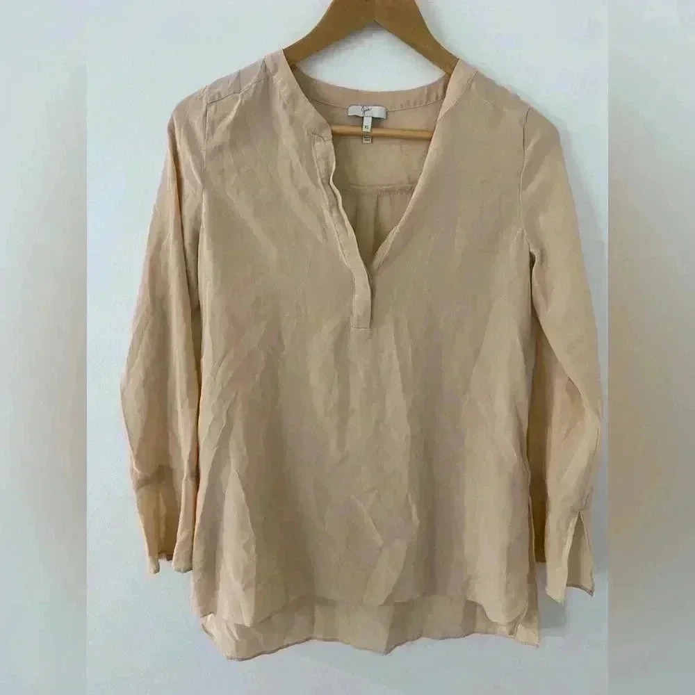 Joie Daryn Long Sleeve Silk Blouse Blush color size XS - Picture 2 of 5